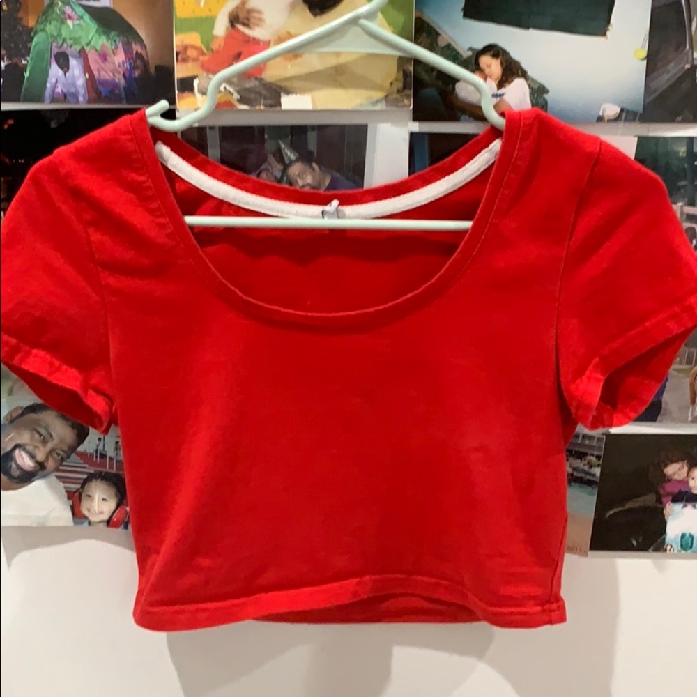 Red crop top